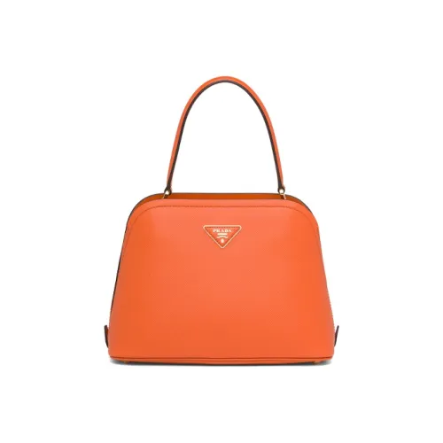 PRADA MatineeSaffiano Saffiano Кожа Сумка Средний Женский Папайя Оранжевый