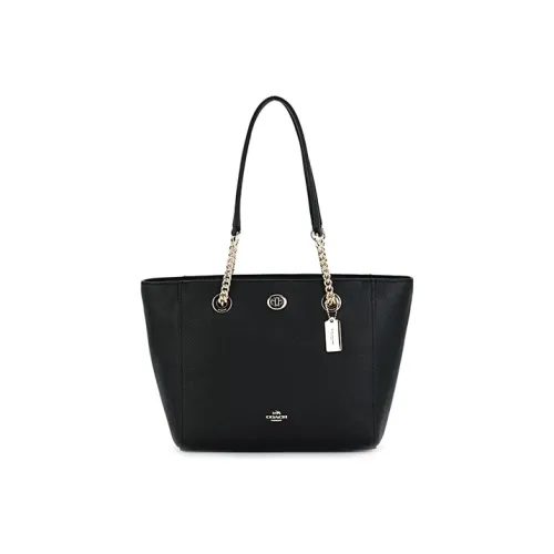 COACH Turnlock Тоут Сумка Сумка для покупок Сумка Сумка через плечо Женская Черная