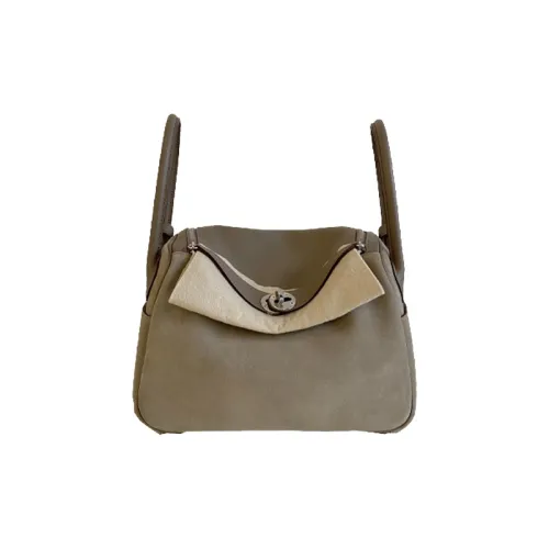 HERMES Lindy GRIZZLY Замша с Swift Кожа Сумка Сумка через плечо Стандартная Женская