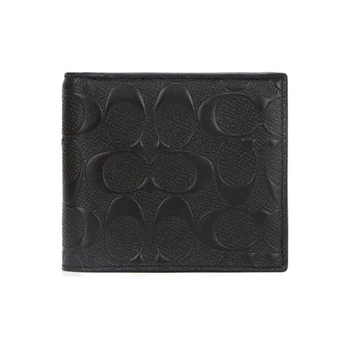 COACH Кожа Монетница Кошелек Сумка Мужская Черная