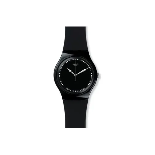 Swatch Quartz Механизм Унисекс Часы 41 мм Черный Циферблат Пластиковый Корпус Часов SUOB131