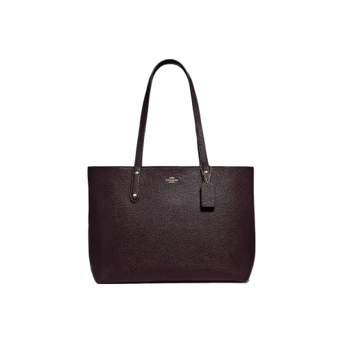 COACH Central Галечная кожа Тоут Сумка Сумка для покупок Сумка Сумка через плечо Женская Бычья кровь