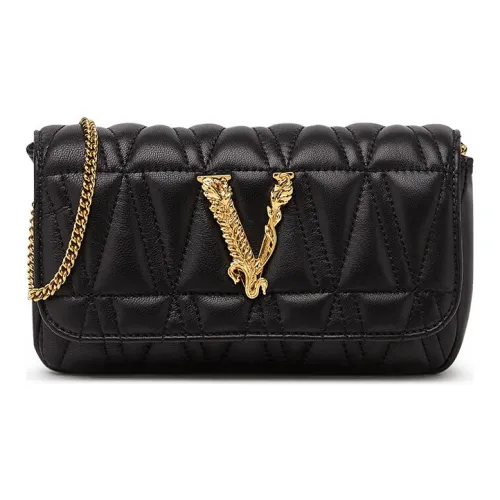 VERSACE Virtus Кожа Клатч Сумка через плечо Мини Женские Черный