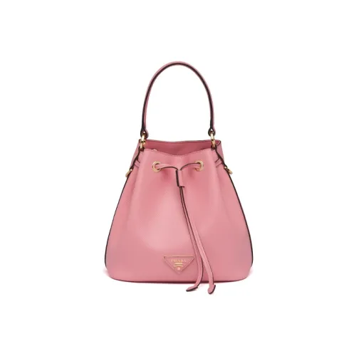 PRADA Saffiano кожа ведрообразная сумка через плечо одно плечо женская розовая