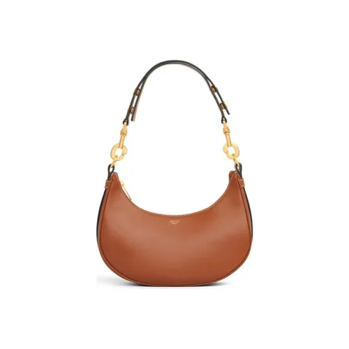 CELINE Гладкая коровья кожа Сумка Сумка через плечо Сумка через плечо Сумка среднего размера Женская Рыжевато-коричневый