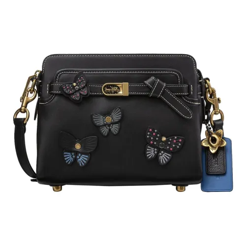 COACH Tate Кожа Плечевая Сумка Средний Женский Черный