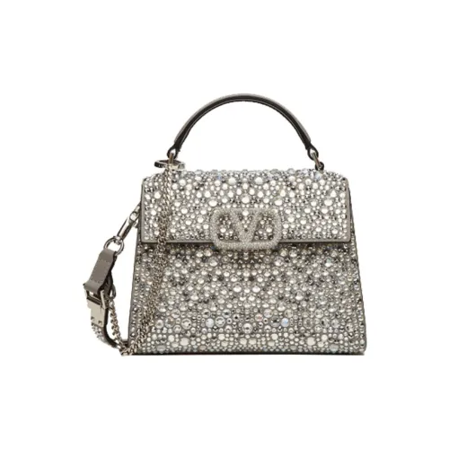 Valentino VSLING Sheepskin One Shoulder Bag Mini Women's Silver