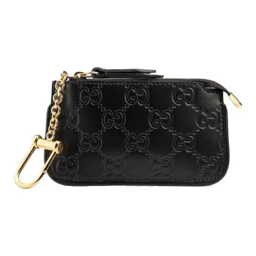 GUCCI Signature Driver Кожа Монета Кошелек Кошелек Женские Черный