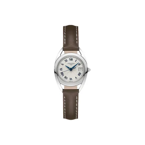 LONGINES Rider Collection Кварцевый механизм Женские часы 26 мм Серебристый циферблат Корпус из нержавеющей стали Кожаный ремешок