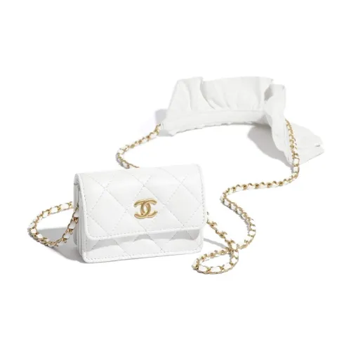 CHANEL Овчина Мелочь Кошелек Портативный Сумка через плечо Сумка через плечо Женская Белая