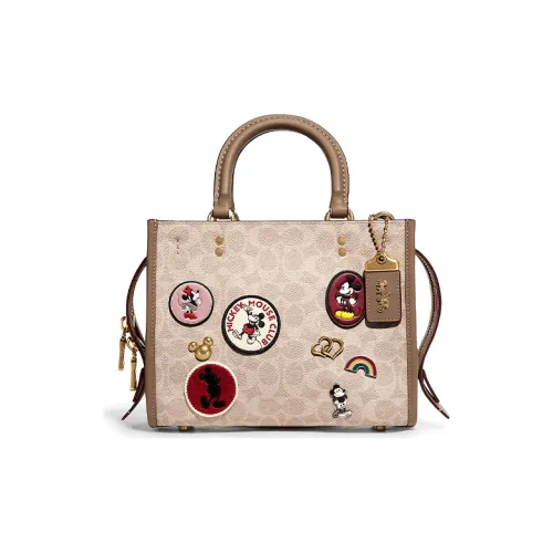 COACH Disney Mickey Коллаборация Rogue Галечная кожа Тоут Сумка Сумка для покупок Ручная сумка Сумка через плечо Средний