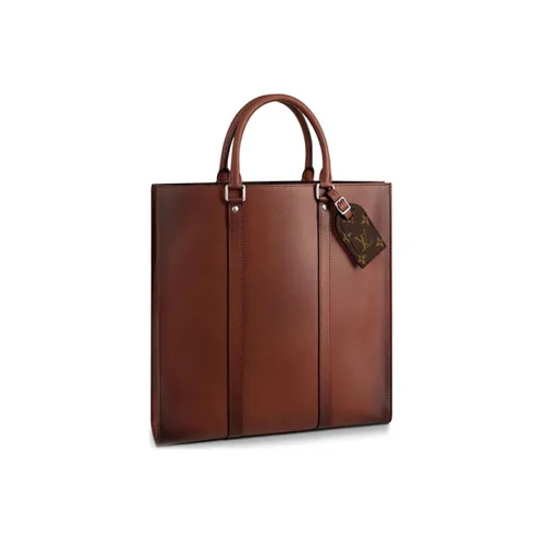 LOUIS VUITTON Sac Plat Кожа Доска для ноутбука Сумка для ноутбука Сумка с боковинами-гармошками Мужская сумка Коричневый