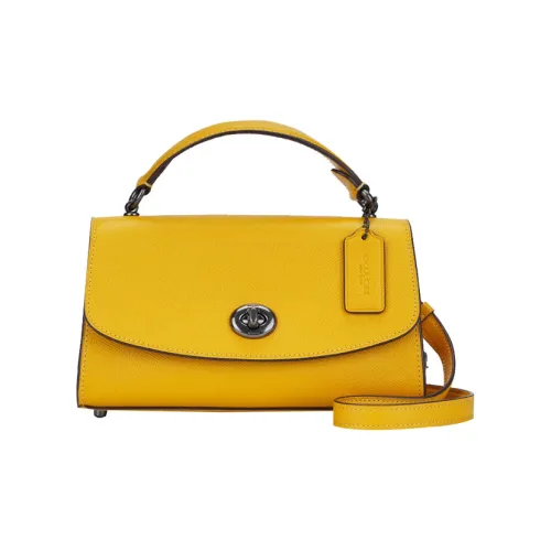 COACH Tilly Кожа Сумка через плечо Сумка Сумка через плечо Маленькая Женская Желтая