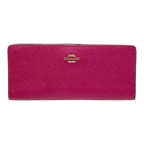 COACH Slim Wallet из кожи кошелек женский ярко-фиолетовый