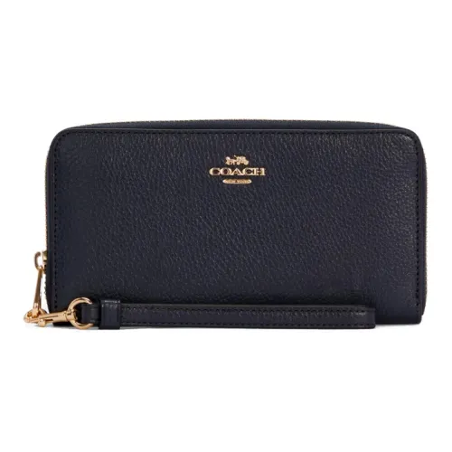 COACH Кожа Кошелек Женские Midnight Blue
