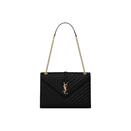 SAINT LAURENT Сумка через плечо из коровьей кожи женская черная