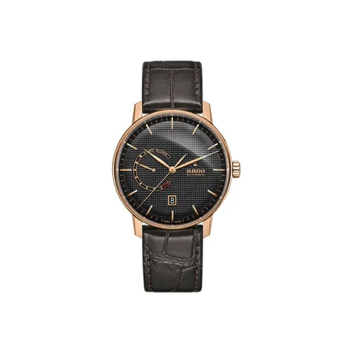 RADO Crystal Sparkle Collection Автоматический Механический Часы Мужские 41 мм Черный Циферблат Кожаный Ремешок