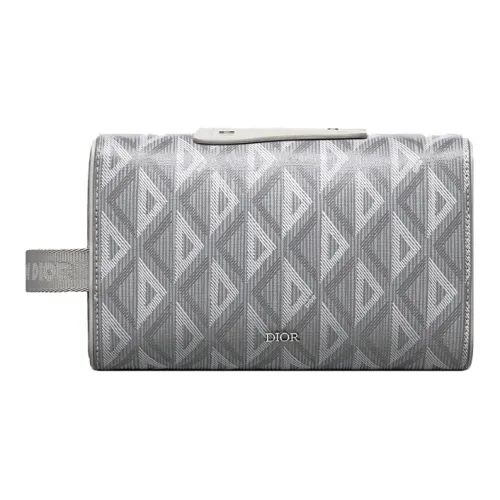 DIOR Lingot Холст Хранение Сумка Клатч Туалетные принадлежности Мужской Серый