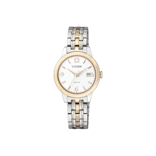 CITIZEN Ecology Drive Collection Светильник Кварцевый механизм Нержавеющая сталь Ремешок Часы Женские Белый циферблат