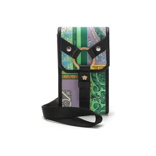 FANSIZHE VERSACE Ткань Сумка через плечо с чехлом для телефона Мужская Фиолетовая и Зеленая и Многоцветная