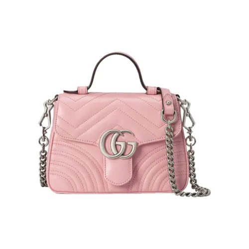 GUCCI Marmont Кожа Курьерская Сумка Через плечо Сумка Сумка через плечо Мини Женская Розовая Candy Color Единорог