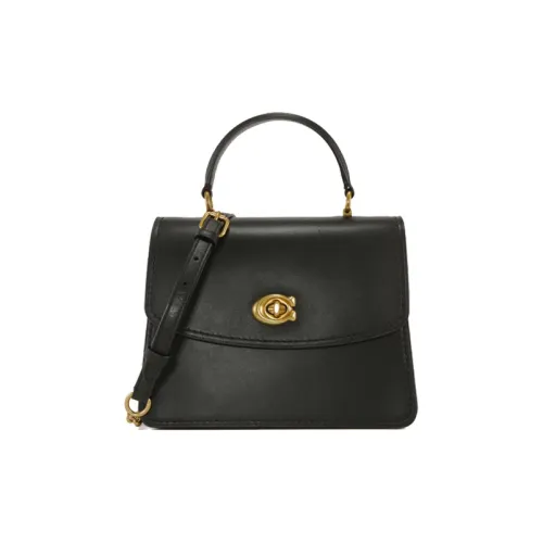 COACH Parker Телячья кожа Сумка Сумка через плечо Сумка через плечо Маленькая Женская Черная