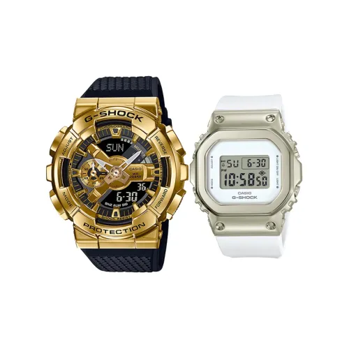 CASIO Pair Table Series Кварцевый механизм Смола Ремешок Часы Унисекс Черный Циферблат GM 110G 1A9+GM S5600G 7ER