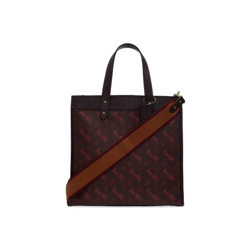 COACH Кожа Тоут Сумка Сумка для покупок Сумка через плечо Сумка на одно плечо Большая женская сумка цвета "Бычья кровь"