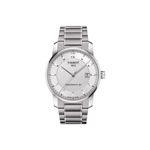 TISSOT Ti Автоматический Механический Механизм Мужские Часы Часы 40 мм Серебристый Циферблат Титан Корпус Часов Титан Ремешок