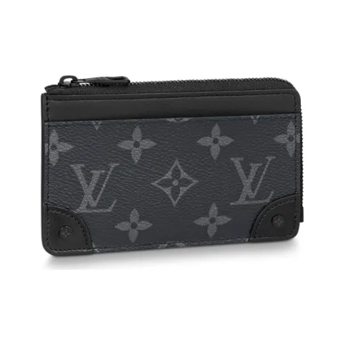 LOUIS VUITTON Кошелек из коровьей кожи кошелек для монет унисекс черный