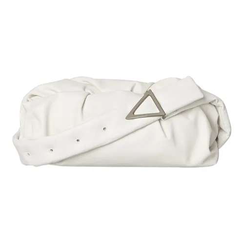 Bottega Veneta Lambskin Banane Crossbody Bag Men's White