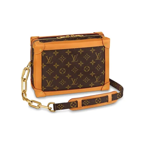 LOUIS VUITTON SOFT TRUNK Холст Коробка Сумка Сумка через плечо Сумка Мини Мужская Коричневая