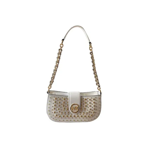 MICHAEL KORS CARMEN Кожа Baguette Сумка на плечо с Stud Кожа Женская Белая