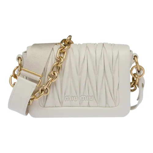 MIU MIU Мягкая сумка из овечьей кожи через плечо женская белая