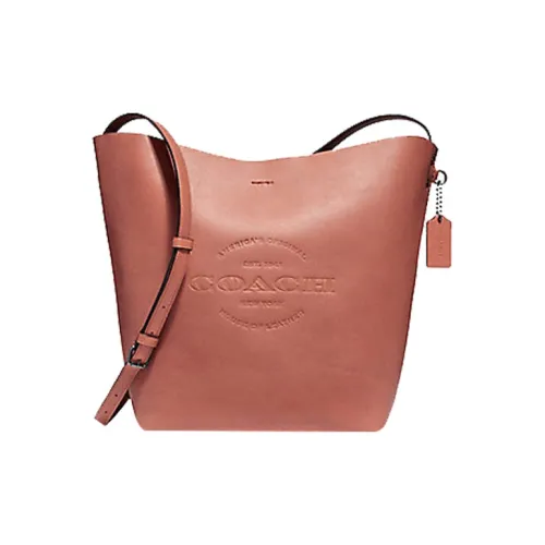 COACH Hudson Гладкая кожа Ведрообразная сумка Сумка через плечо Средняя Мужская Красная Пион