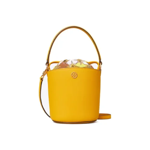 Tory Burch Robinson Кожа Ведро Сумка Сумка Сумка через плечо Сумка через плечо Мини Женская Золотая