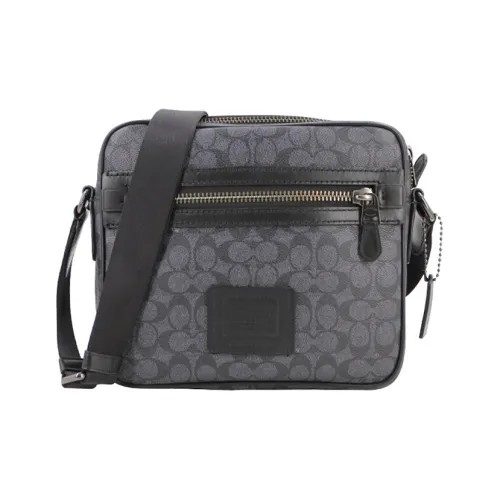 COACH Dylan Покрытие Холст Кожа Корова Сумка через плечо Средняя Мужская Темно-Серый