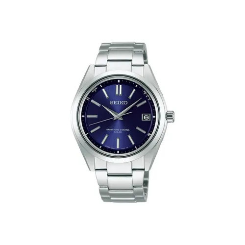 Seiko Brightz Collection Солнечный Кварцевый Механизм Титан Ремешок Часы Мужские Циферблат Синий SAGZ081