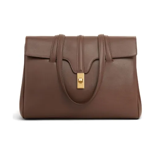 CELINE 16 Гладкая коровья кожа Сумка Сумка на одно плечо Средний размер Женская Темный дуб