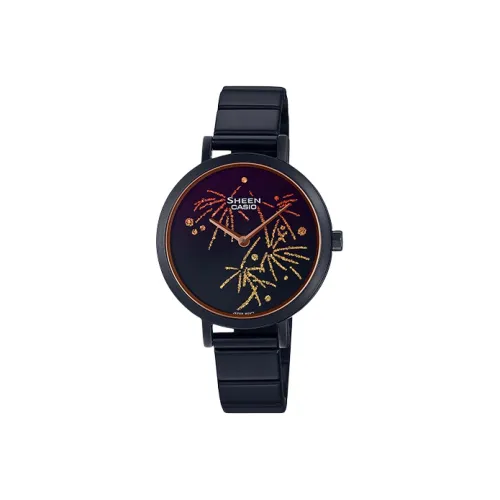CASIO Кварцевый Movement Женские SHEEN Часы 38,6mm*32mm*7,1mm Черные