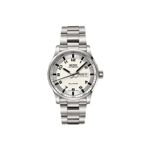 Mido Helm Автоматический Механический Часы Мужские 42 мм Белый Циферблат Нержавеющая Сталь Ремешок