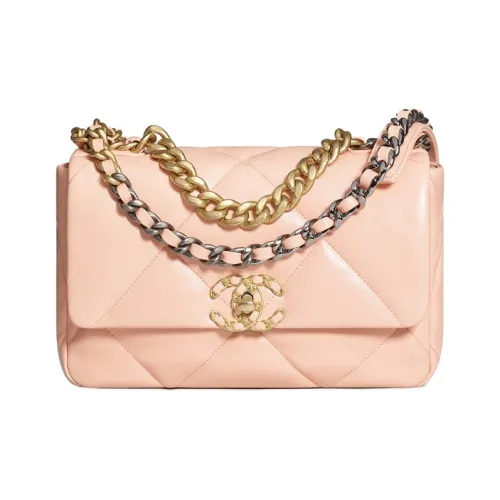 CHANEL 19Bag Lambskin Flap Bag Chain Crossbody Bag Shoulder Bag Small Women's Light Orange