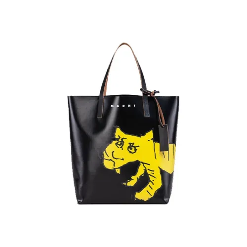 MARNI Tribeca Телячья кожа Тоут Сумка на одно плечо Мужская Черная