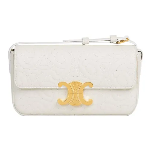 CELINE Claude Лоскутное шитье Овчина Сумка Сумка через плечо Женская Белая