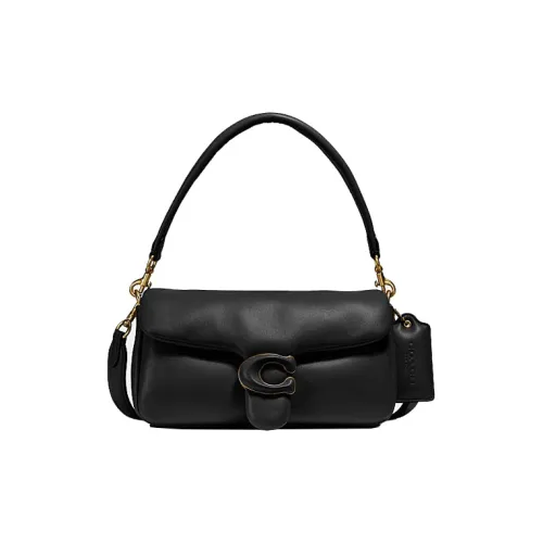 COACH Tabby Кожа Облачная Сумка Плечевая Сумка Сумка-подушка Портативная Сумка через плечо Женская Черная