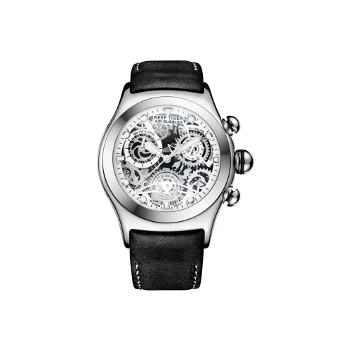 REEF TIGER Aurora Collection Big Explosion Кварцевый механизм Часы Мужские Белый циферблат RGA792 BBH