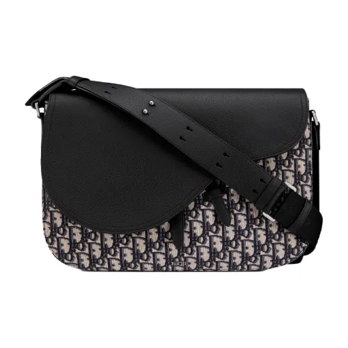 DIOR Коровья кожа Седло Сумка Курьерская сумка Мужской Черный