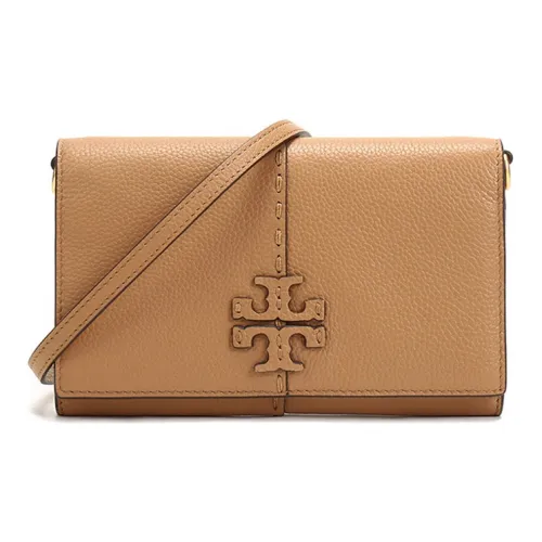 TORY BURCH McGraw Коровья кожа Клатч Сумка через плечо Сумка на плечо Мини Женская Коричневая