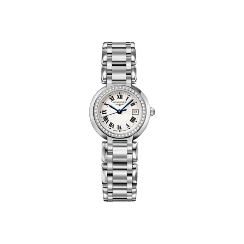 LONGINES Heart Moon Collection Кварцевый механизм Женские часы Циферблат 26,5 мм Белый Нержавеющий стальной ремешок