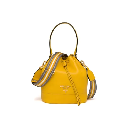 PRADA Сумка из кожи и ткани сумка через плечо сумка через плечо женская VIBRANT желтая